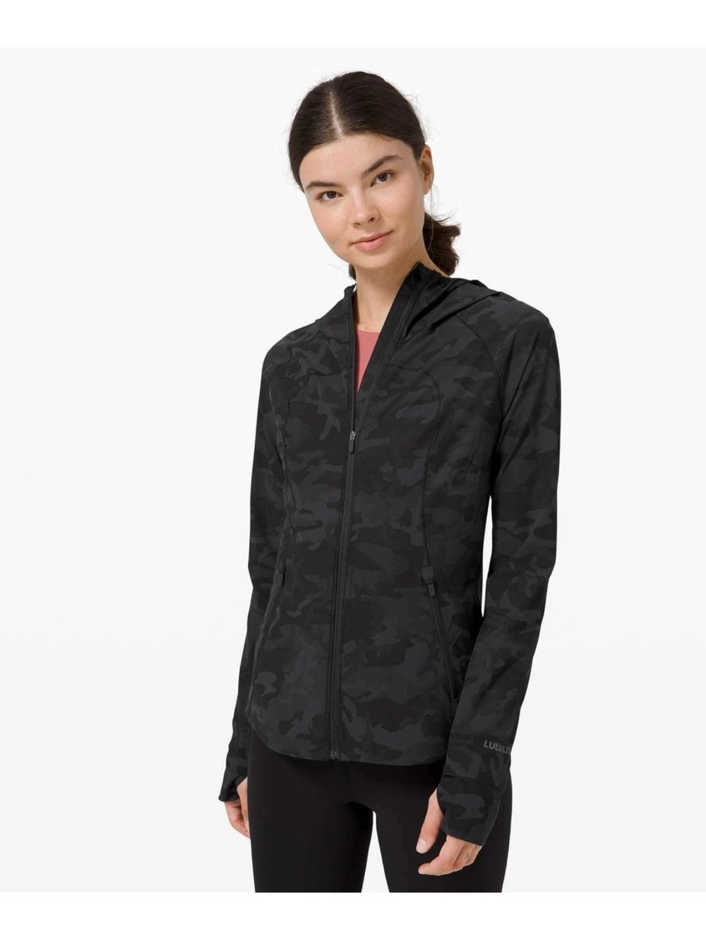 Lululemon Mist Over Windbreaker Incognito Camo Multi Grey Hood Packable